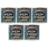 5X Hammerite Hammered Silver Paint 250ml Tin Paint